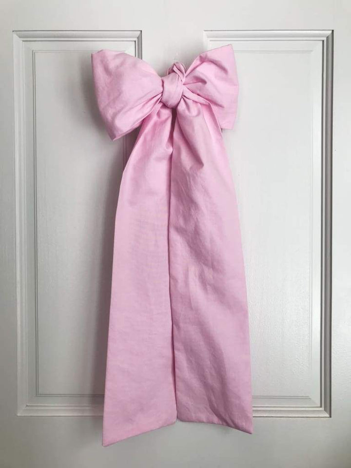 Parfait Pink Large Crib Bow handmade heirloom nursery - High Cotton Textile