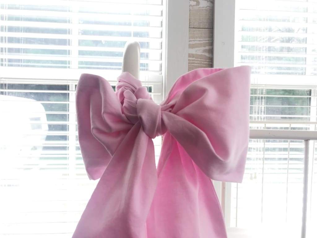 Parfait Pink Large Crib Bow handmade heirloom nursery - High Cotton Textile