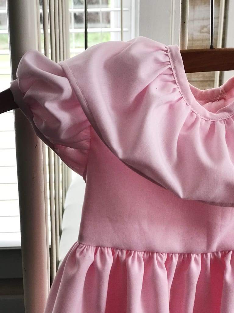 Pink Baby Girl Ruffled Dress handmade heirloom nursery - High Cotton Textile