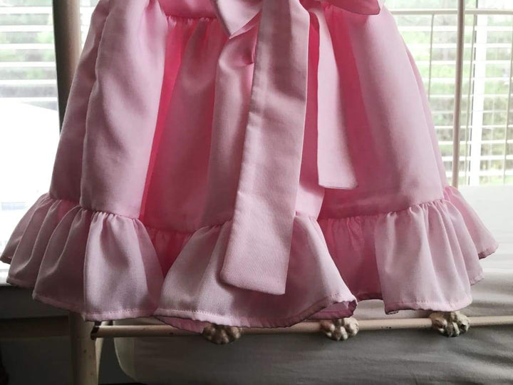 Pink Baby Girl Ruffled Dress handmade heirloom nursery - High Cotton Textile