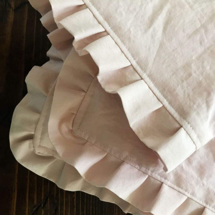 Pink Farmhouse Ruffle Napkin handmade heirloom nursery - High Cotton Textile