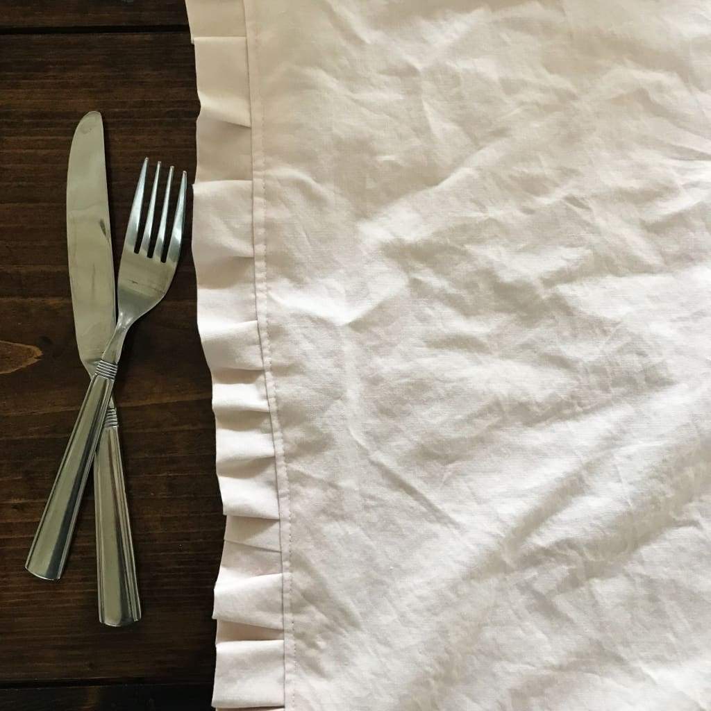 Pink Farmhouse Ruffle Napkin handmade heirloom nursery - High Cotton Textile