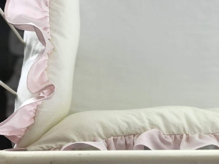 Porcelain and Baby Pink | Ruffled Crib Liner Set