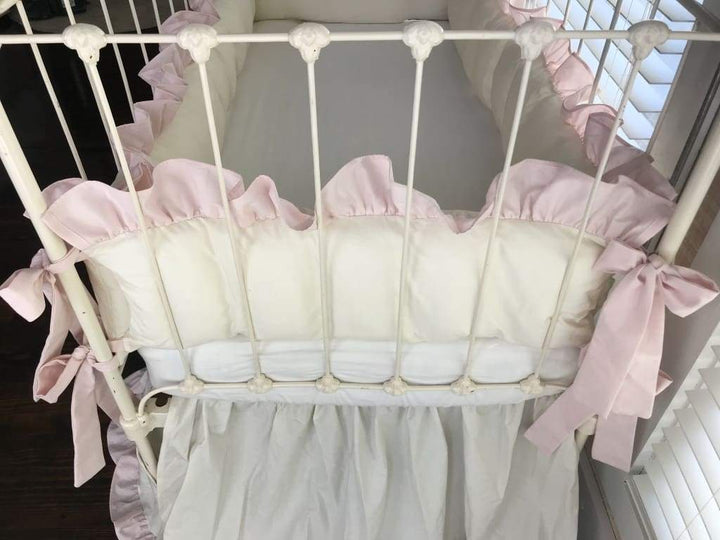 Porcelain and Baby Pink | Ruffled Crib Liner Set