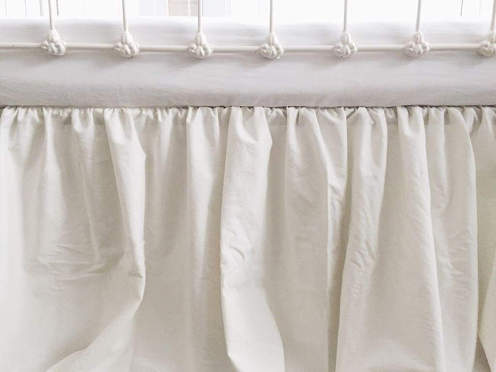 Porcelain Farmhouse Crib Skirt handmade heirloom nursery - High Cotton Textile