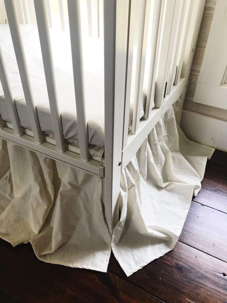 Porcelain Farmhouse Mini Crib Skirt handmade heirloom nursery - High Cotton Textile