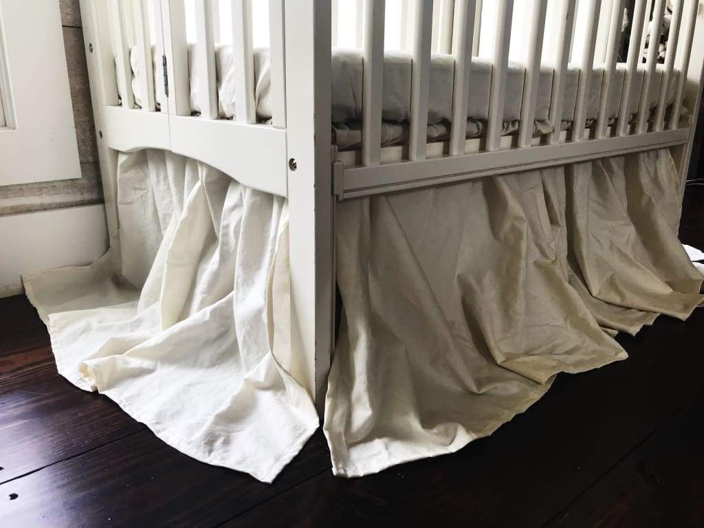 Porcelain Farmhouse Mini Crib Skirt handmade heirloom nursery - High Cotton Textile