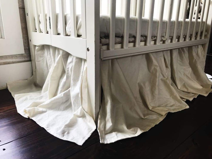 Porcelain Farmhouse Mini Crib Skirt handmade heirloom nursery - High Cotton Textile