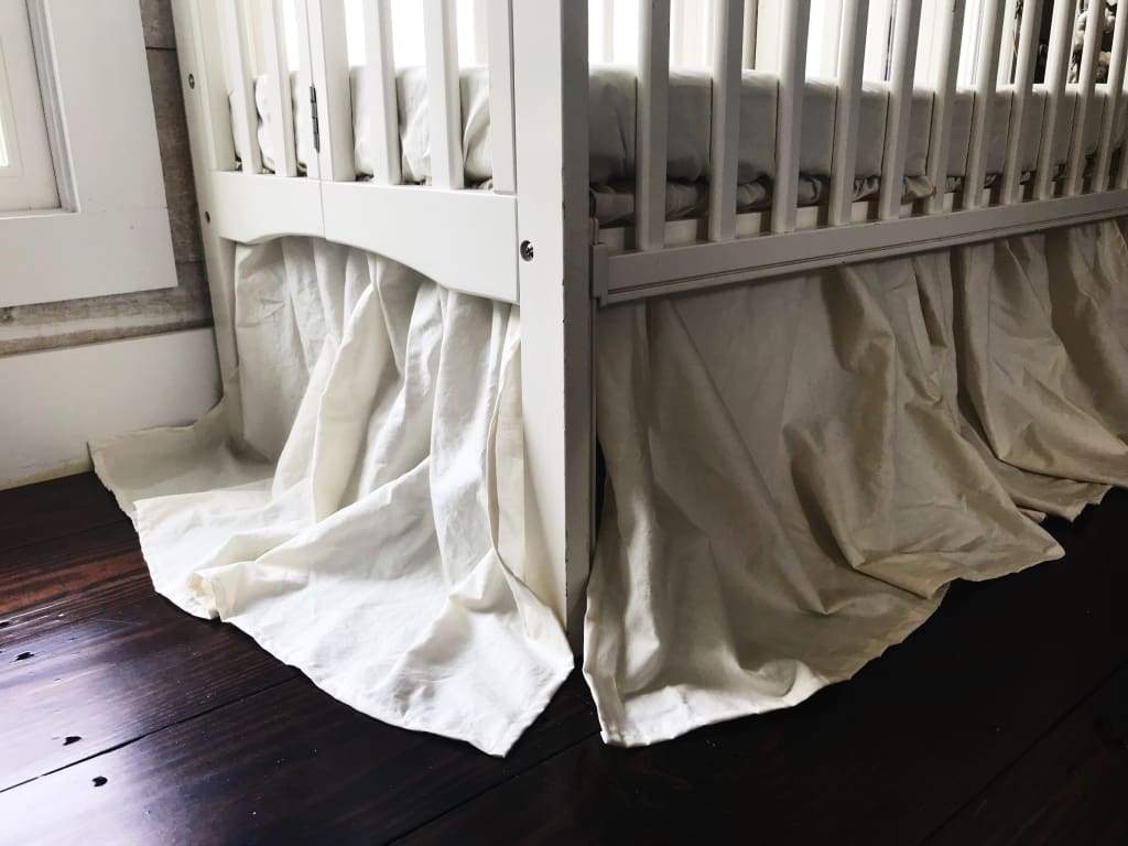 Porcelain Farmhouse Mini Crib Skirt High Cotton Textile