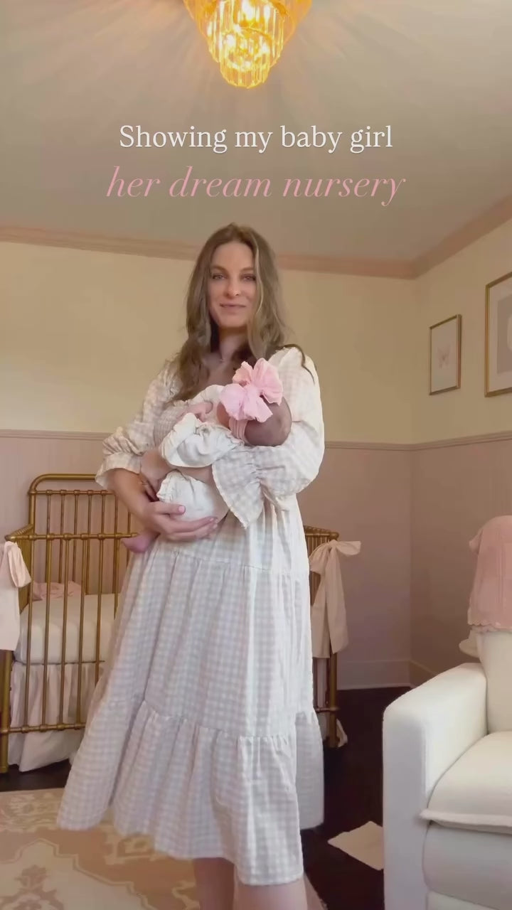 Ballet Slipper Pink Farmhouse Crib Bedding Set for Baby Girls