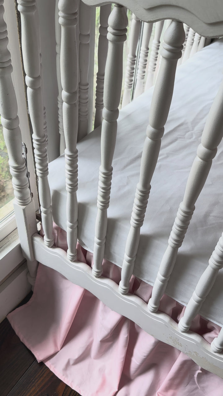 Sisters Pink Ruffled Crib Rail Cover Set with Crib Skirt