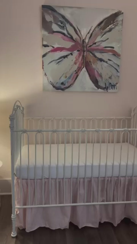 Baby Pink Farmhouse Crib Skirt