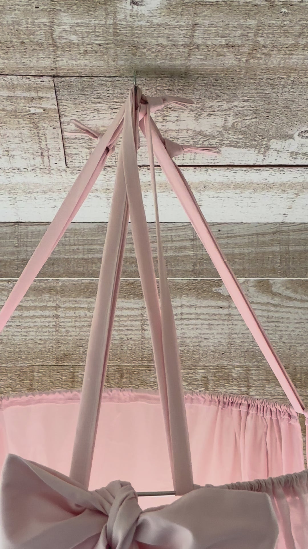 Baby Pink Ruffled Crib Canopy Set | Handmade Heirloom Nursery Bedding