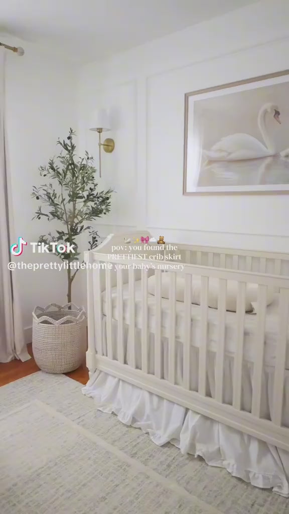 White Ruffled Crib Skirt for Boy or Girl