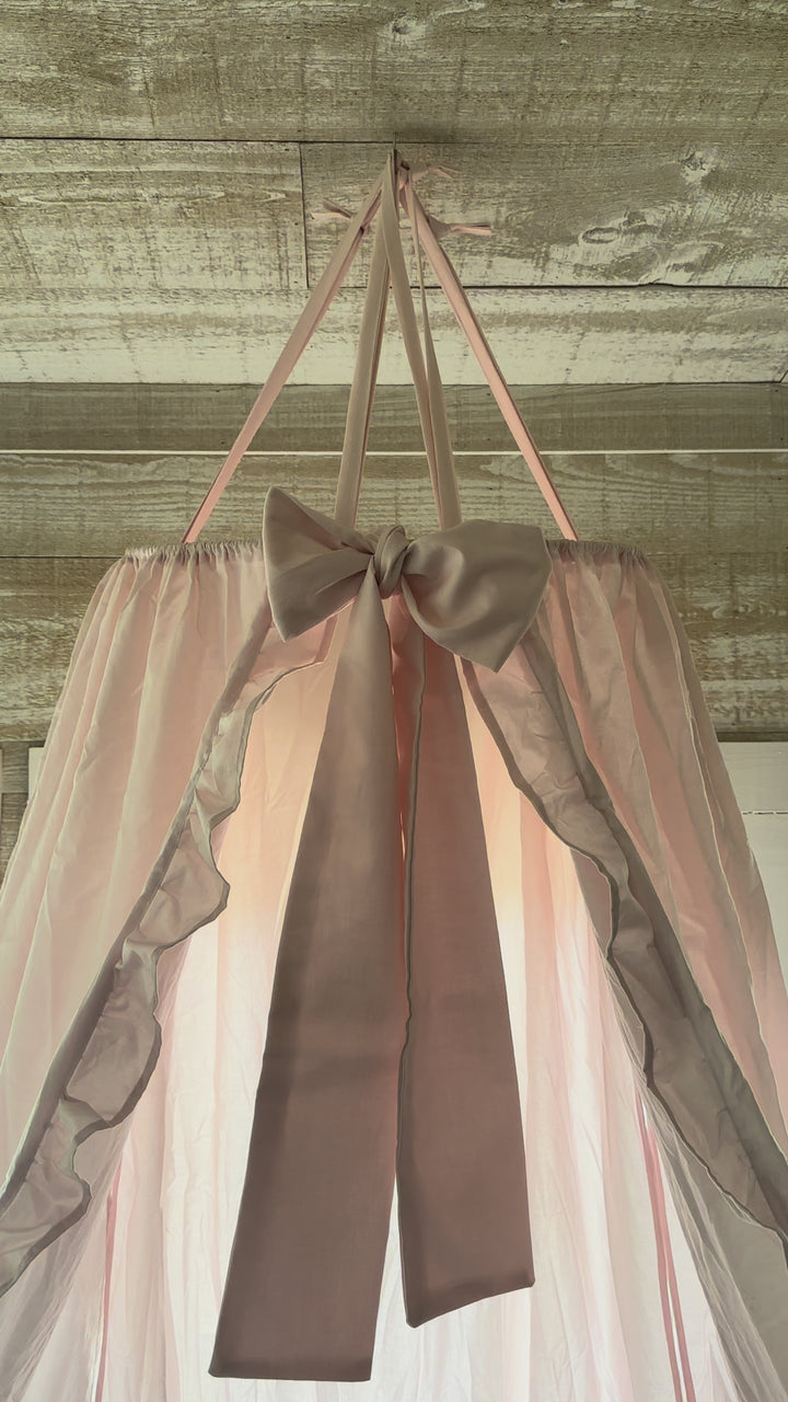 Baby Pink Ruffled Crib Canopy