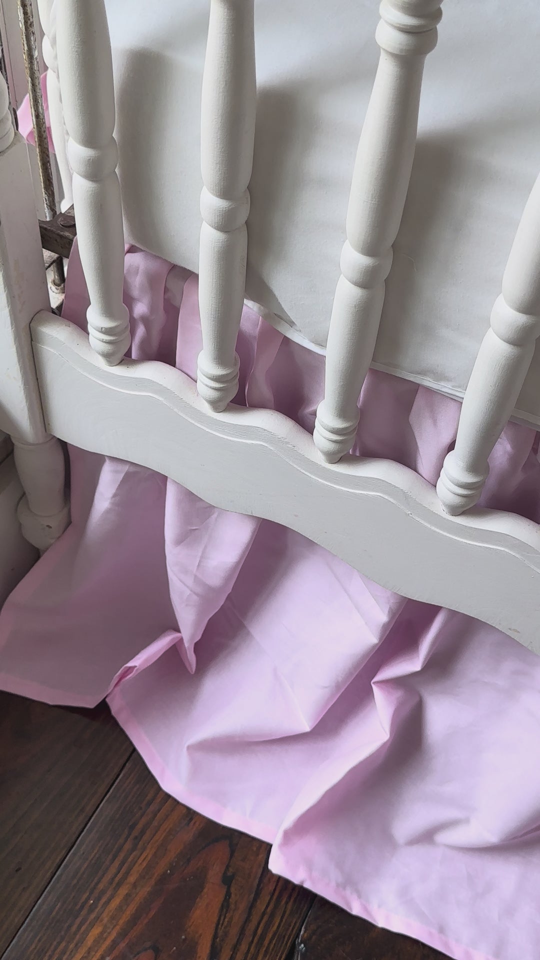 Baby Girl Crib Bedding Set – Cotton Candy Dreams Parfait Pink Ruffled Crib Rail Cover and Crib Skirt | Monogram Option