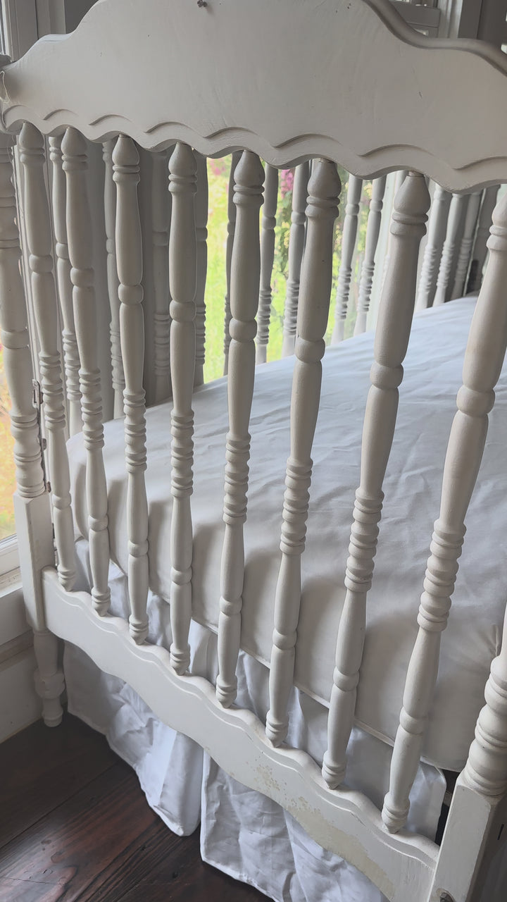 Navy & White Crib Rail Cover + Crib Skirt Set | Classic Baby Boy Nursery Bedding