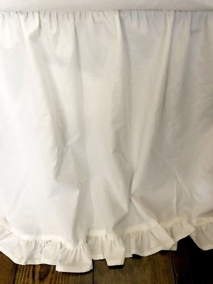 Ruffle Cotton Bed Skirt handmade heirloom nursery - High Cotton Textile