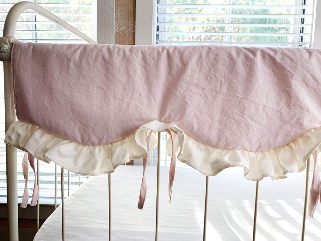 Scalloped Crib Rail Cover Baby Bedding Set