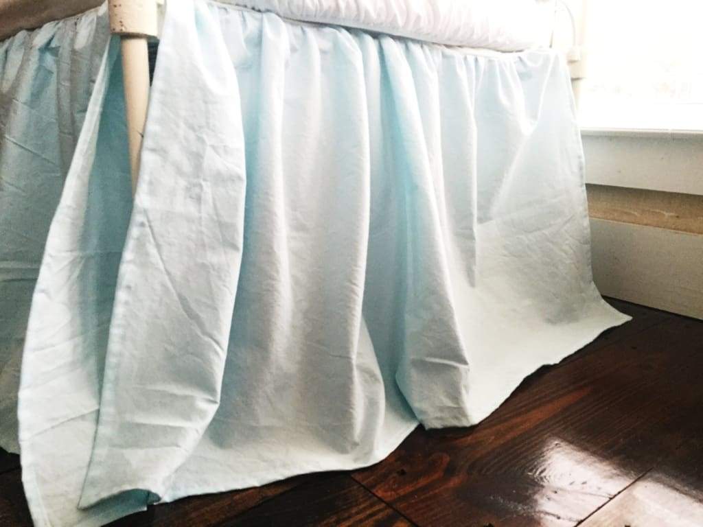 Seaglass Farmhouse Crib Skirt handmade heirloom nursery - High Cotton Textile