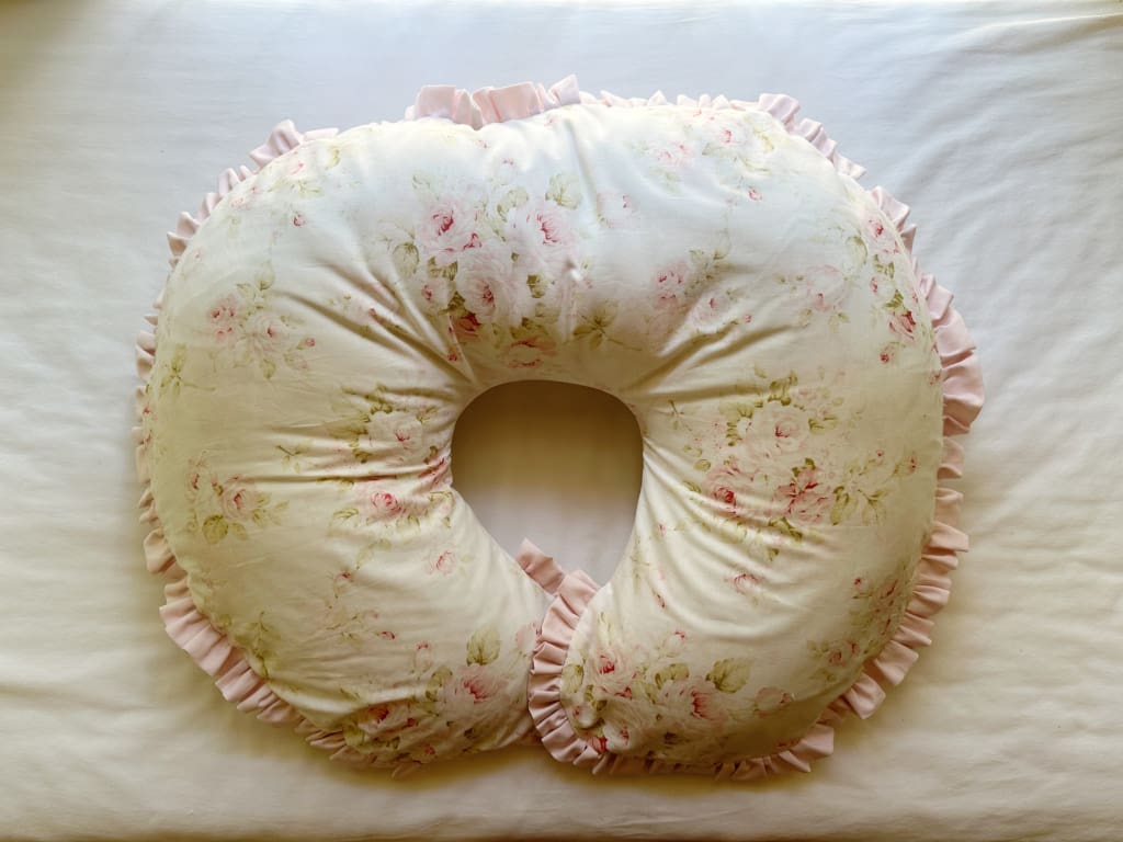 Shabby Chic Watercolor Floral Boppy Pillow Cover handmade heirloom nursery - High Cotton Textile
