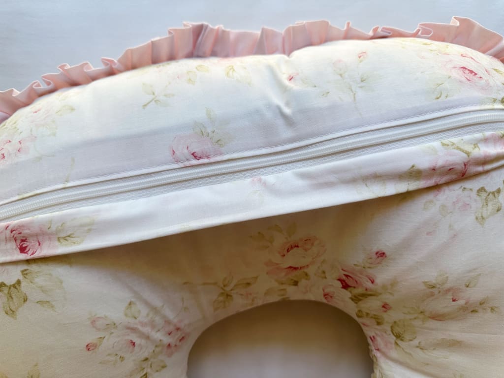 Shabby Chic Watercolor Floral Boppy Pillow Cover handmade heirloom nursery - High Cotton Textile