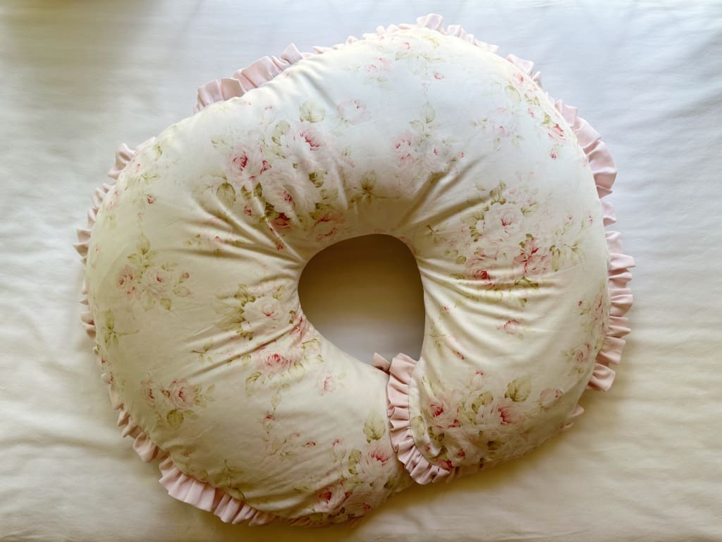 Shabby Chic Watercolor Floral Boppy Pillow Cover handmade heirloom nursery - High Cotton Textile