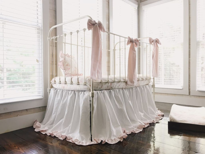 Shabby Chic Watercolor Floral Crib Bedding handmade heirloom nursery - High Cotton Textile