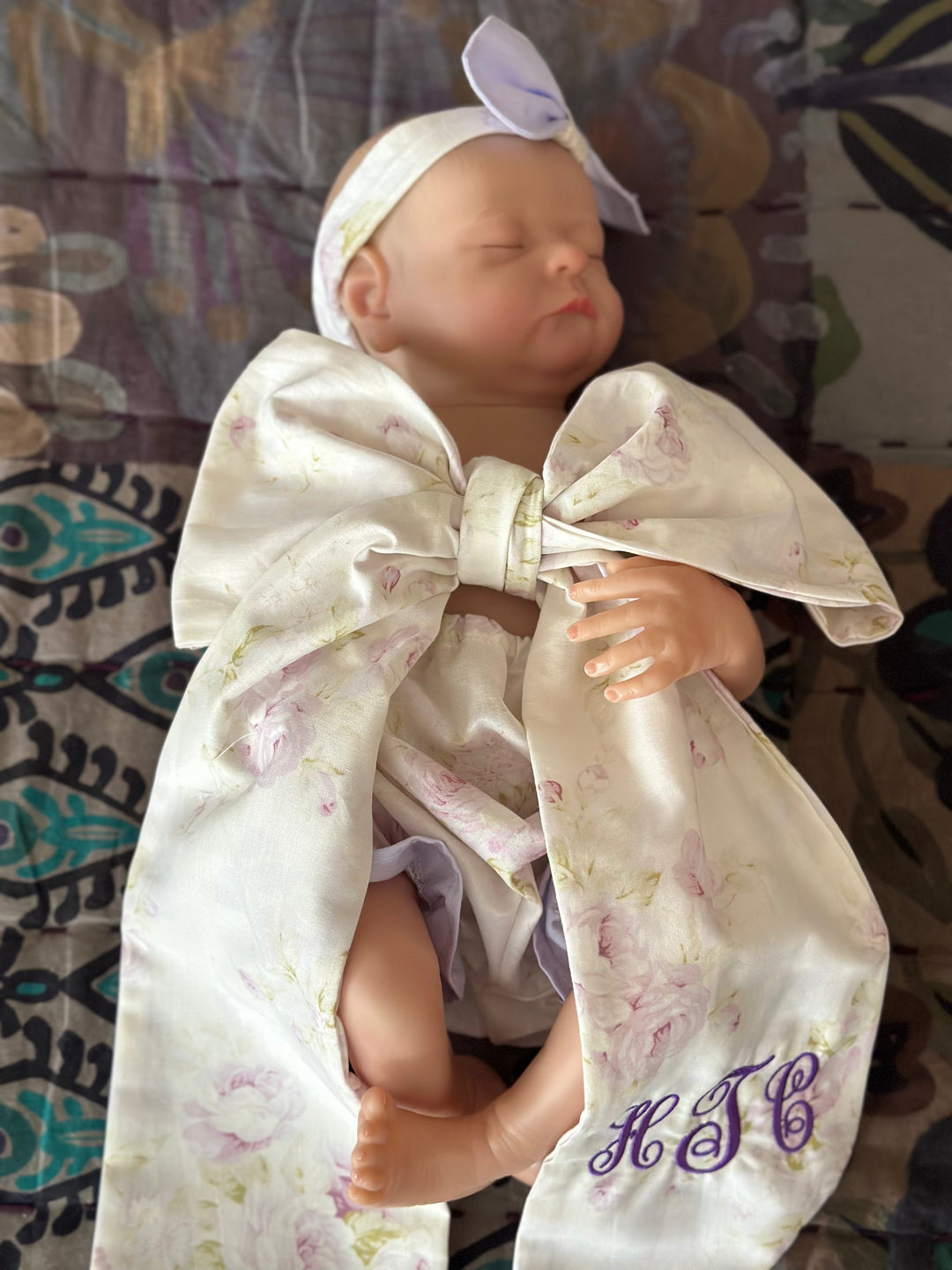 Signature heirloom baby bow handmade in Alabama — view 6
