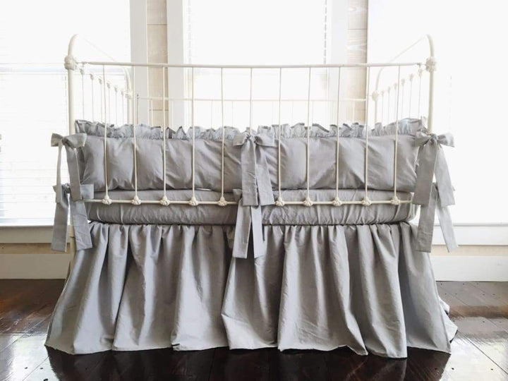 Silver Grey | Farmhouse Crib Bedding Set