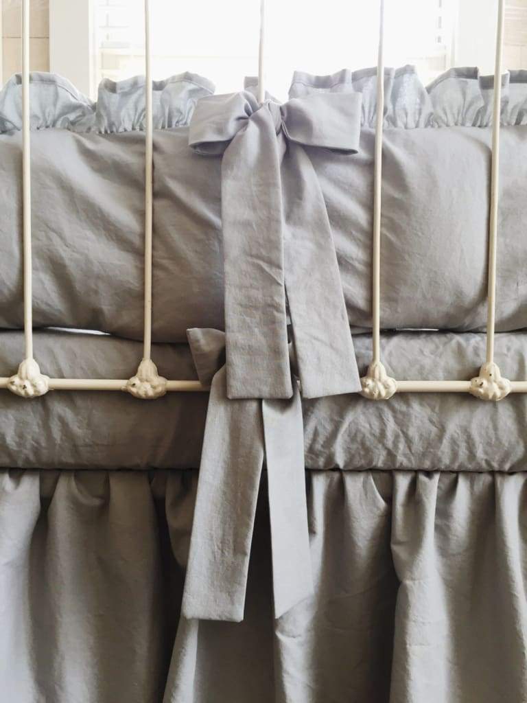 Silver Grey | Farmhouse Crib Bedding Set