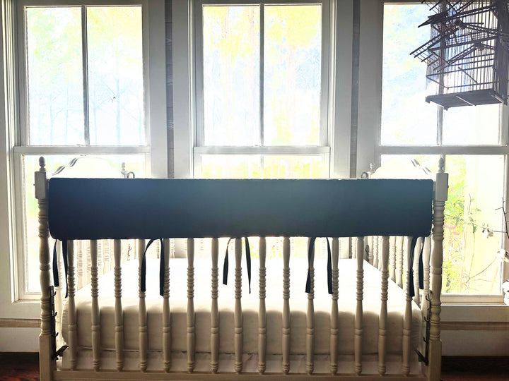 Simple Crib Rail Cover – Solid Colors handmade heirloom nursery - High Cotton Textile
