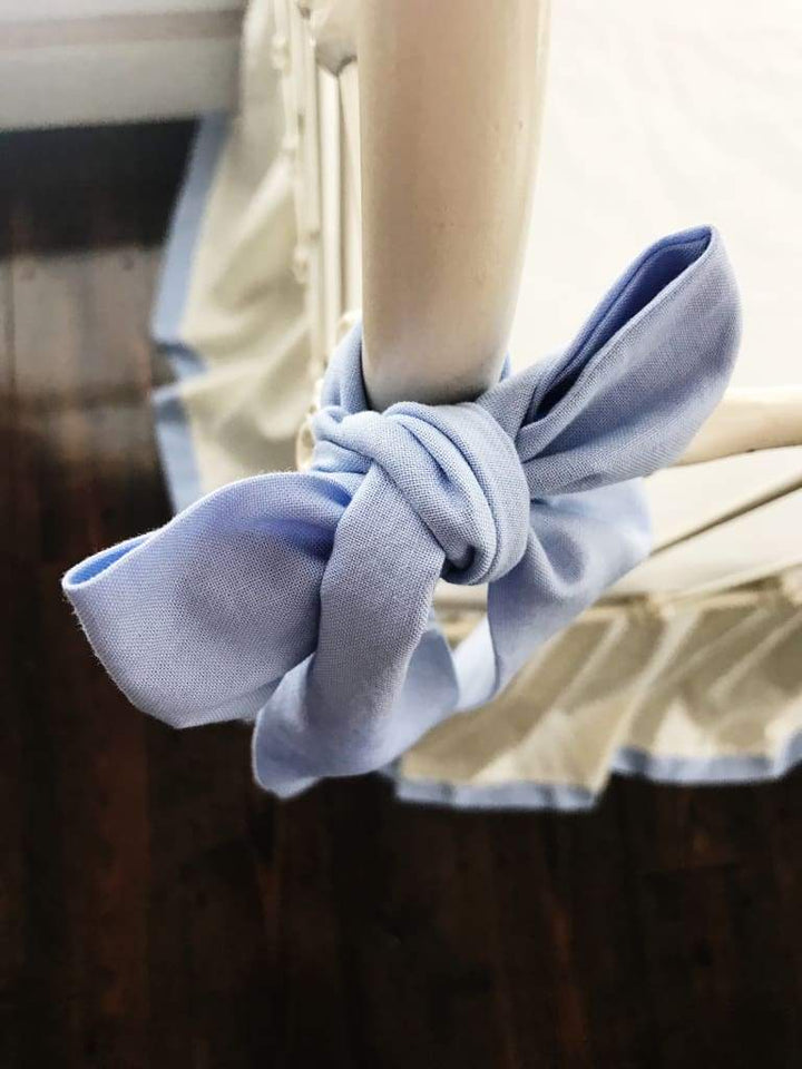 Small Baby Blue Crib Bow handmade heirloom nursery - High Cotton Textile