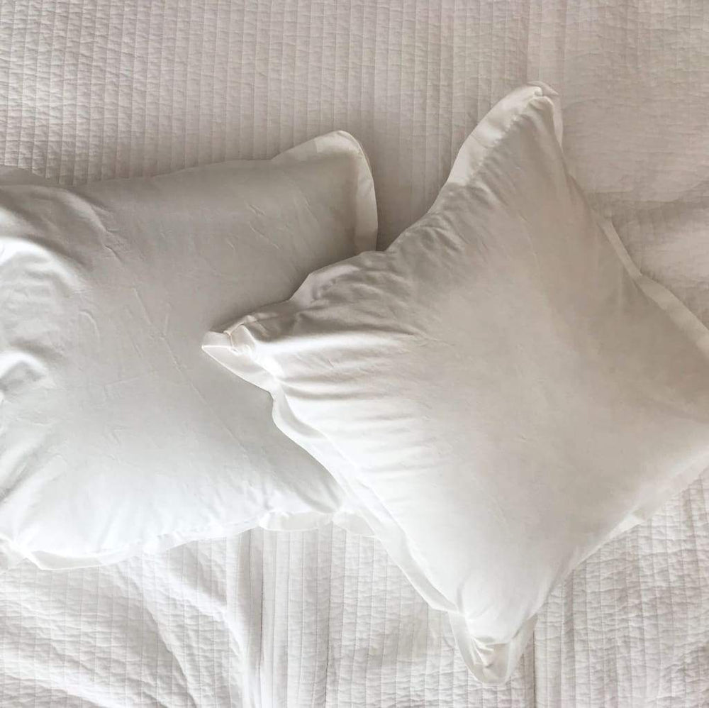 White 26x26 Tailored Euro Sham handmade heirloom nursery - High Cotton Textile