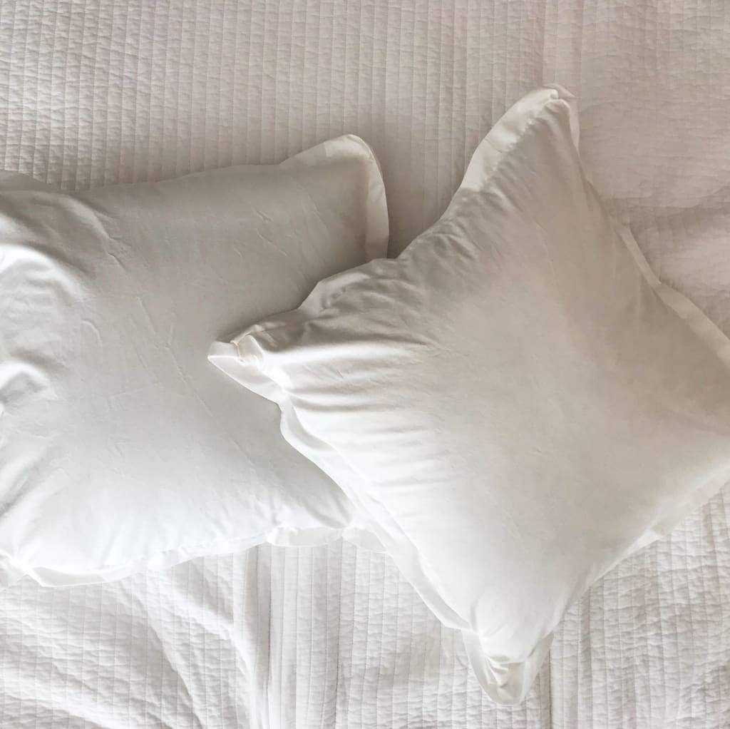 White 26x26 Tailored Euro Sham handmade heirloom nursery - High Cotton Textile