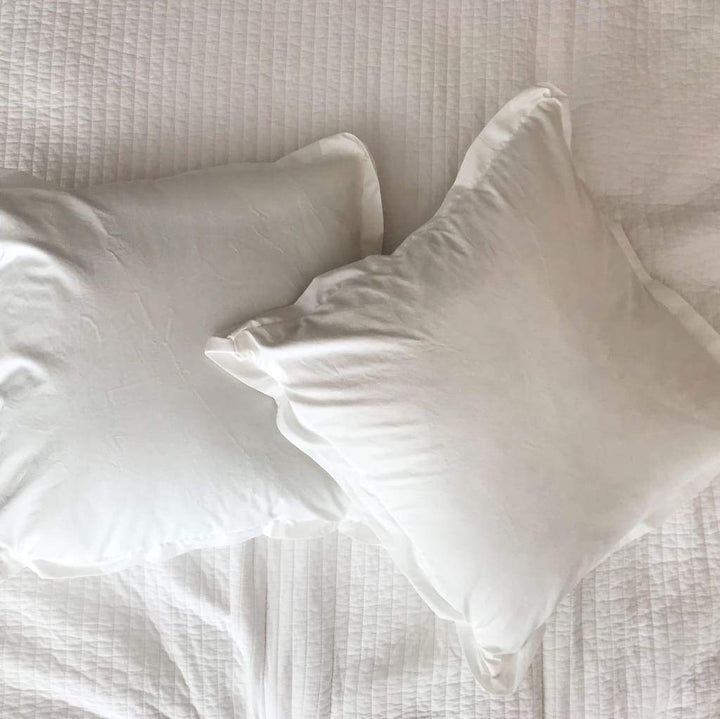 White 26x26 Tailored Euro Sham handmade heirloom nursery - High Cotton Textile