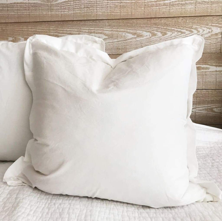 White 26x26 Tailored Euro Sham handmade heirloom nursery - High Cotton Textile