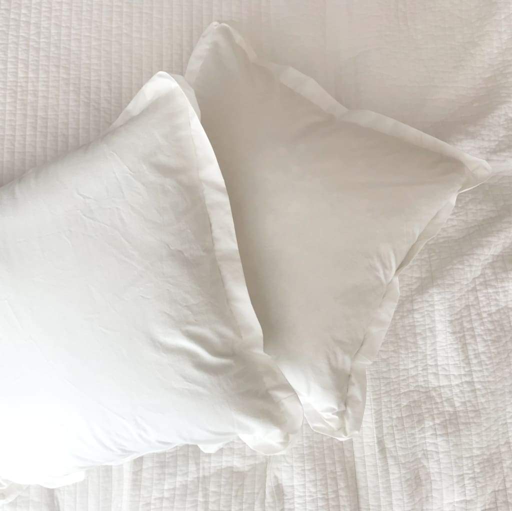 White 26x26 Tailored Euro Sham handmade heirloom nursery - High Cotton Textile