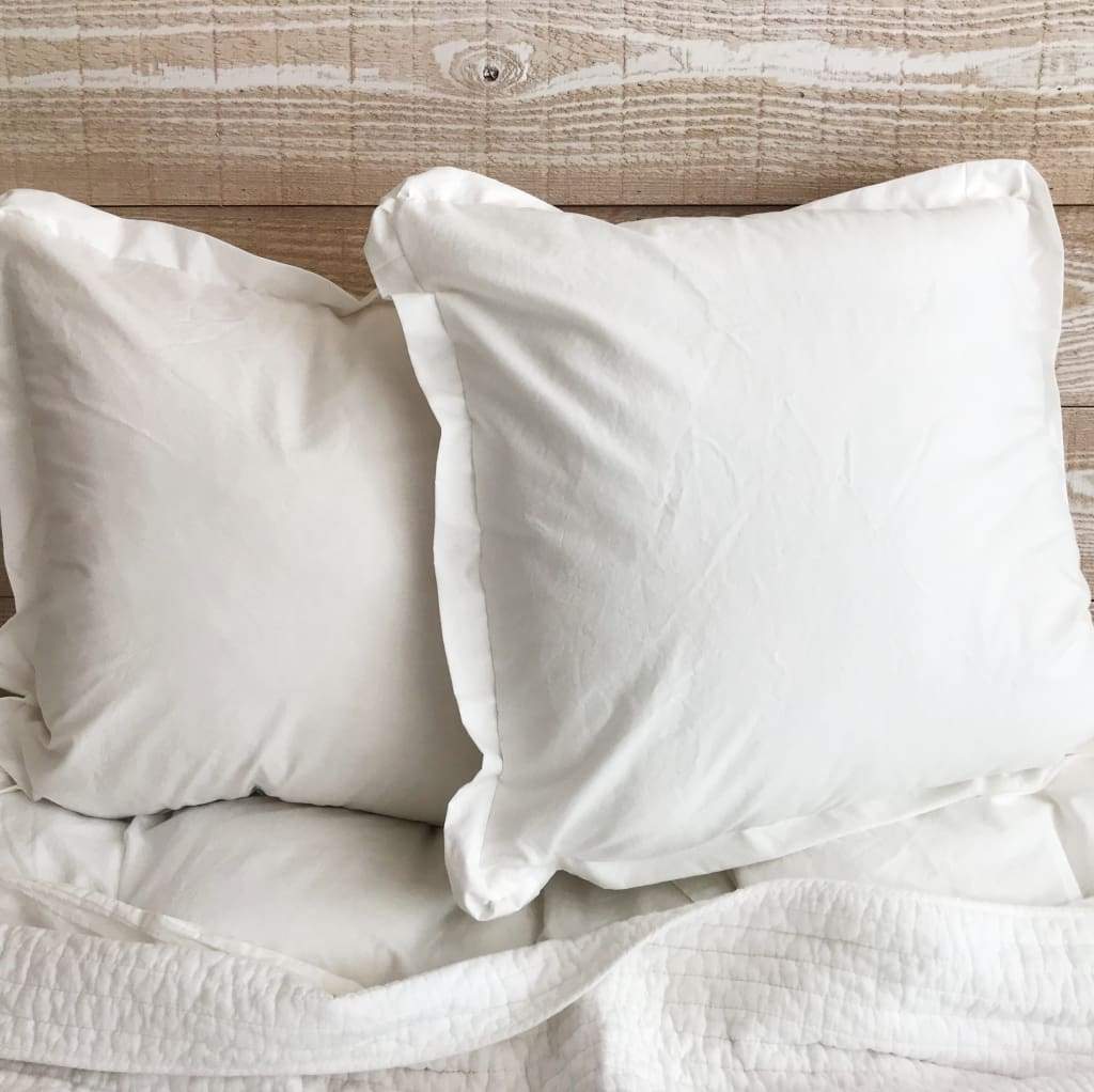 White 26x26 Tailored Euro Sham handmade heirloom nursery - High Cotton Textile