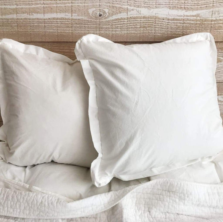 White 26x26 Tailored Euro Sham handmade heirloom nursery - High Cotton Textile