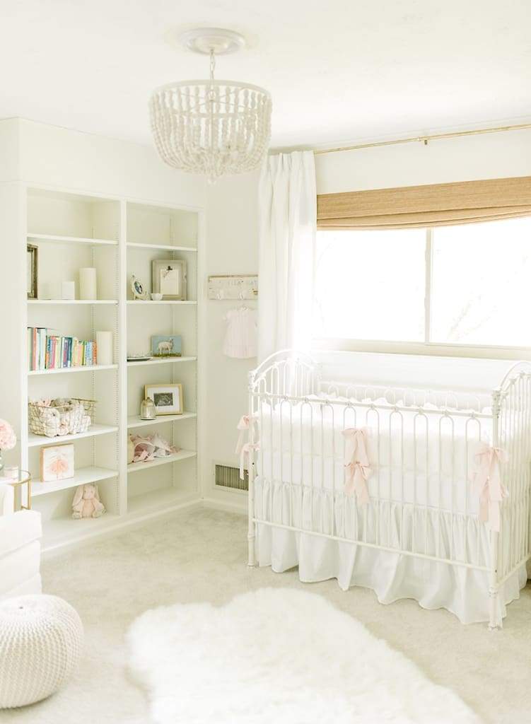 White + Baby Pink | Farmhouse Crib Bedding Set