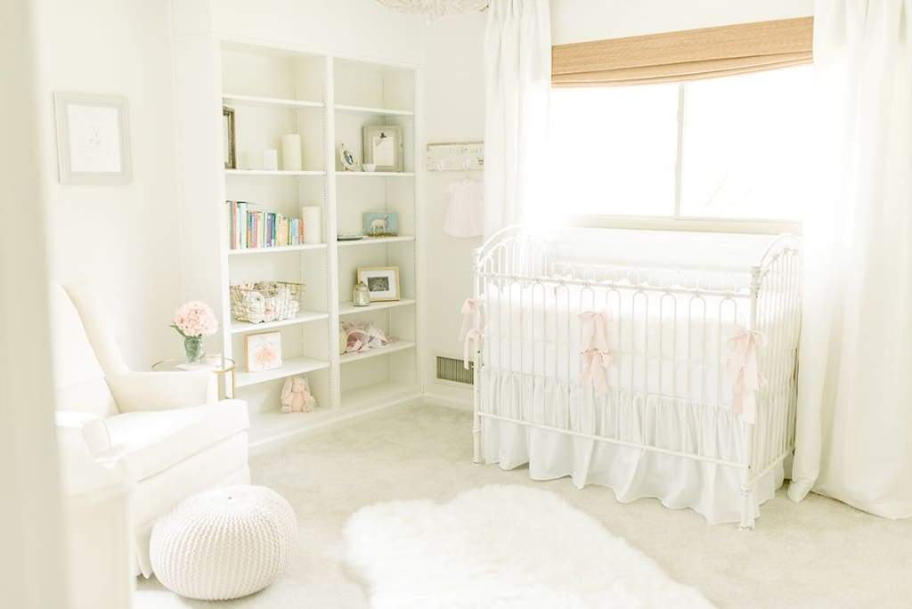 White + Baby Pink | Farmhouse Crib Bedding Set