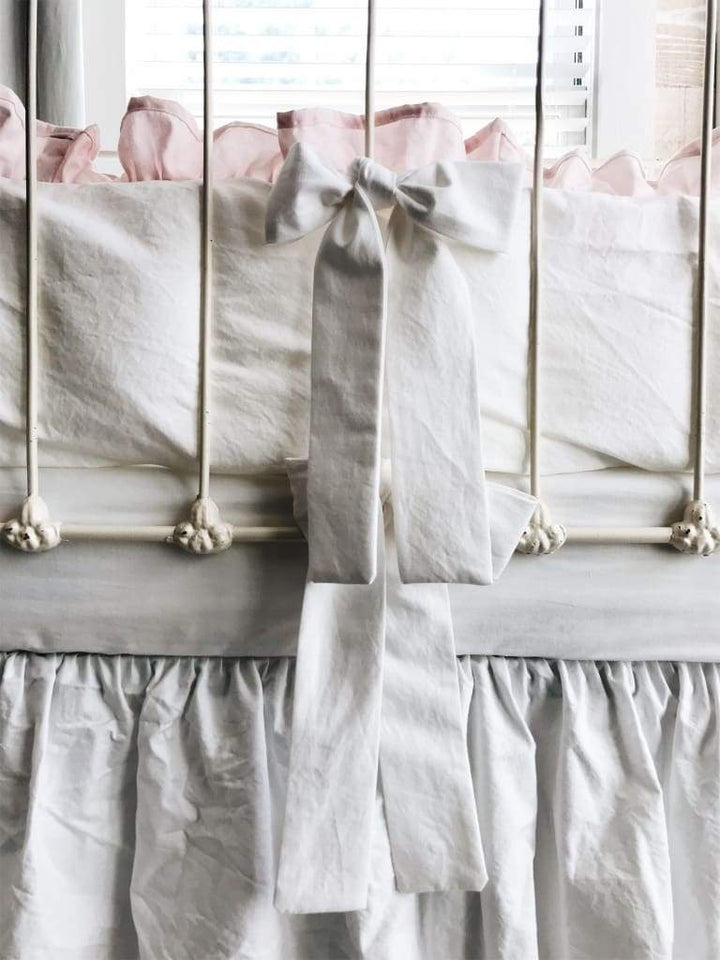 White + Baby Pink | Ruffled Crib Liners