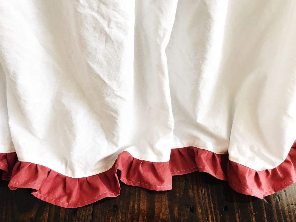 White and Blush Ruffled Crib Rail Cover and Skirt Set with Bows handmade heirloom nursery - High Cotton Textile