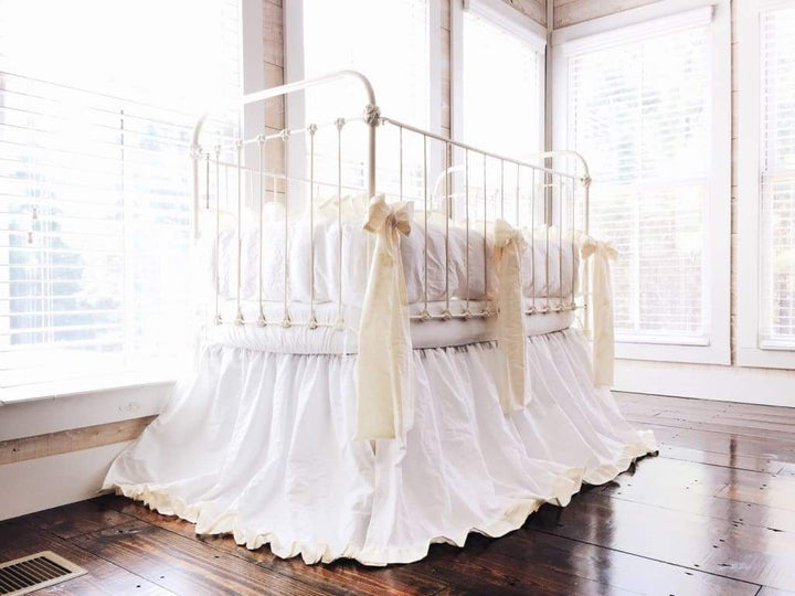 White and Ivory | Ruffled Crib Bedding