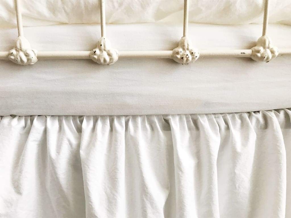 White + Mist | Farmhouse Tailored Crib Bedding Set