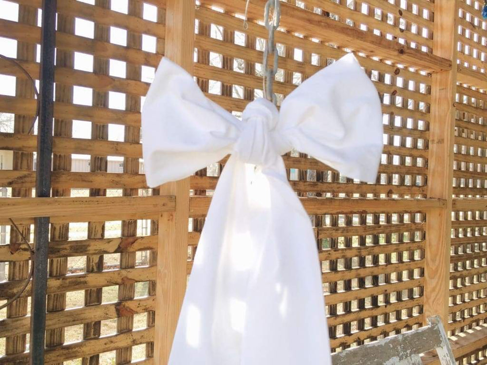 White | Angled Large Crib Bow