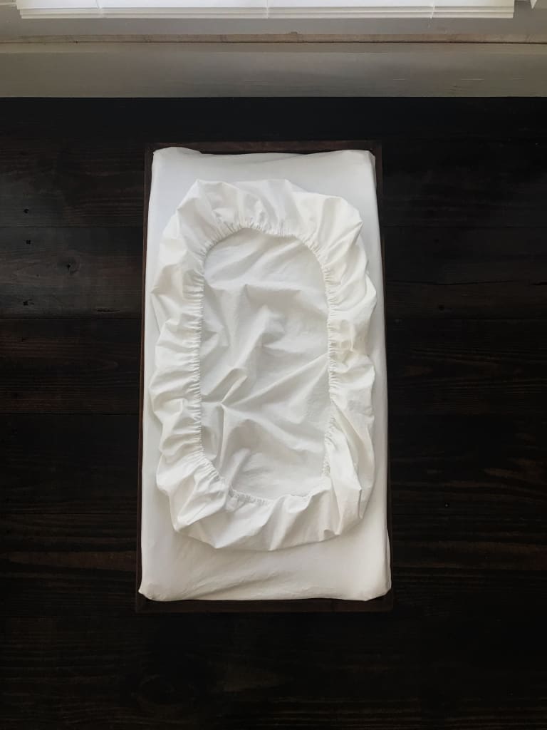 White Changing Pad Cover handmade heirloom nursery - High Cotton Textile
