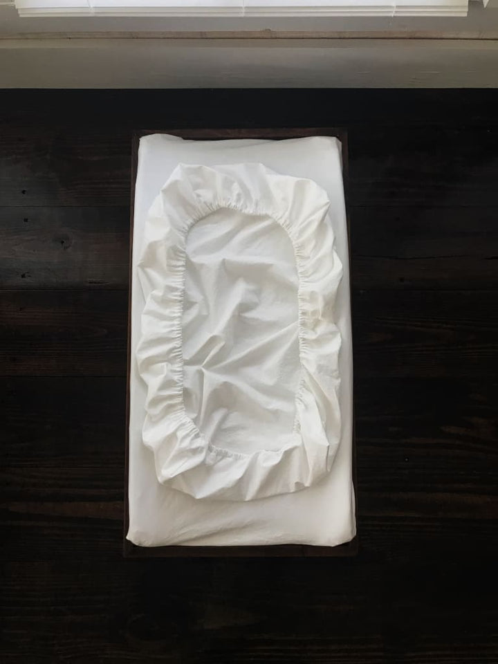 White Changing Pad Cover handmade heirloom nursery - High Cotton Textile