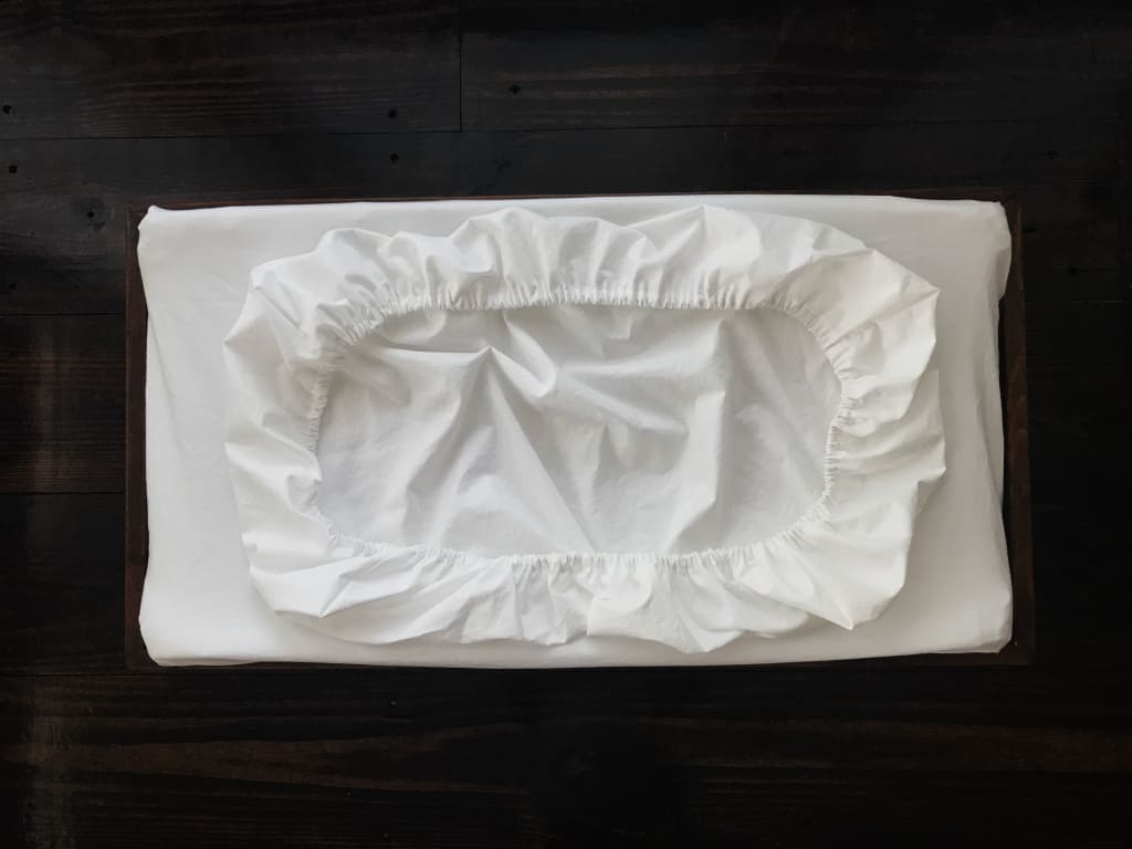 White Changing Pad Cover handmade heirloom nursery - High Cotton Textile